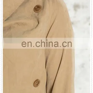 China Latest Coat Designs Women High Quality Fashion Camel Trench Coat thumbnail-5
