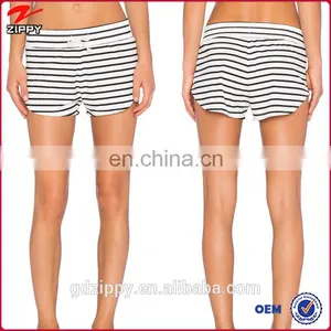 Black and White Stripe Custom Ladis Compression Shorts thumbnail-1