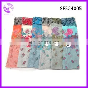 New Style Hot Hijab Sexy Women Scarf Shawl Floral Printed Chiffon Georgette Scarf thumbnail-1