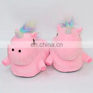 Hot Selling Unicorn Design Plush Soft Animal Slippers thumbnail-3