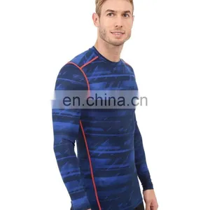 Polyester / Elastane Stretch Workout Compression Wear Sports Men Long Sleeve t Shirts thumbnail-4