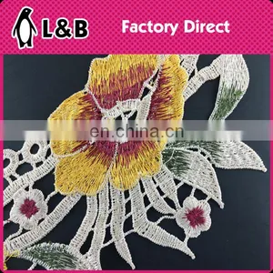 B-018 Colorful Collar Tshirt Design Simple Lace Saree Blouse Back Neck Designs Embroidery Neck Lace thumbnail-4