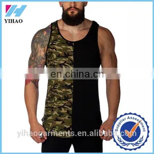 Yihao 2017 Customized Trade Pannel Vest y Back Singlets Tank Tops High Quality Gym Tops Mens Vest thumbnail-1