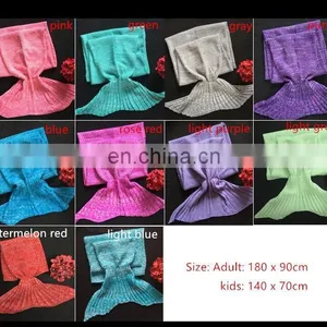 New Arrival Winter Mermaid Blanket Pattern Crochet Mermaid Tail Personalized Woven Blankets Cozy Sleeping Blanket thumbnail-5