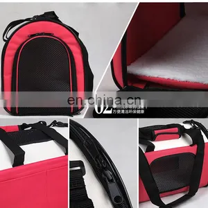 Red Pet Carrier Bag With Mesh and Handle Strap for Dog and Cat thumbnail-5