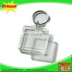 Square Acrylic Any Logo Printing Custom Name Keychains thumbnail-1