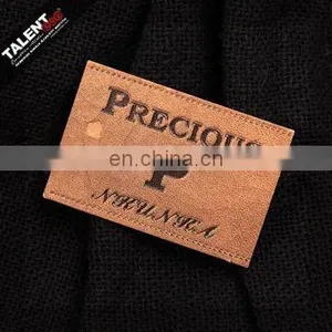 Custom Brand Jeans Collection Individual PU Leather Label With Hot Stamping Logo thumbnail-1