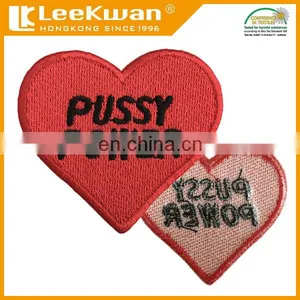 Patch Embroidered Heart, Heart Patches, Iron on Embroidered Felt Red Heart thumbnail-1