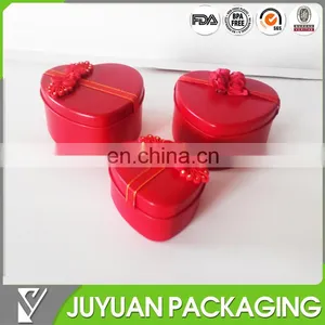 China Tin Box Company's Red Colored Heart Shape Empty Metal Tin Candy Box Wholesale as Wedding Gift Tin thumbnail-1