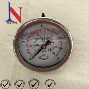 63mm 1.6Mpa Crimped Ring Back Connection Stainless Steel Pressure Gauge thumbnail-1