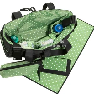 Waterproof Canvas Diaper Bag With Big Pockets Outside thumbnail-1