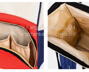 Chinese Manufacturer High Quality Polyester Portable Baby Mommy Diaper Backpack With Stroller Hook thumbnail-5
