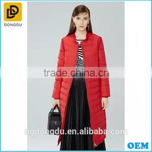 New Design Red Long Down Jacket From Dongdu Clothing Factory thumbnail-1