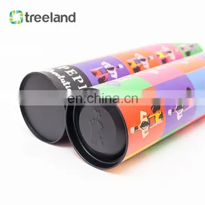 Bio-friendly Round Paper Tube With Tin Bottom and Tin Plug Custom High-end Cylinder Packaging Full Color Printed Cardboard Tube thumbnail-5