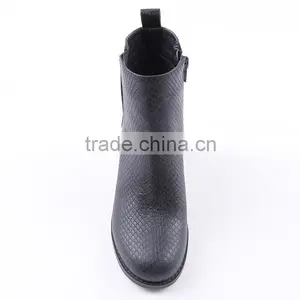 Snake Print Upper Material New Design Cheap Cowboy Safety Side Zipper Ankle Boots thumbnail-3