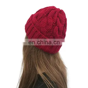 2022 New Design Winter Beanie Winter Acrylic Jacquard Knitted Hat Pom Knit Skull Hats Fitted Knitting Fisherman Beanie thumbnail-4