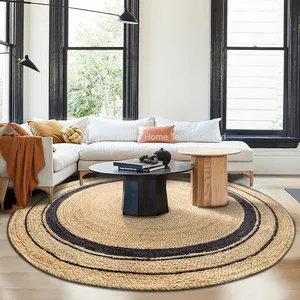 Hand Made Jute Carpet Braided Round Rug With High Quality thumbnail-2