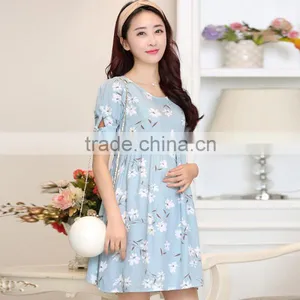 C23189B 2016 New Fashion Woman Printed Summer Dress Lady Girl Maternity Dress thumbnail-3
