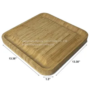 Wholesale Bamboo Wood Cheese Boards and Knife Set Bamboo Serving Platter Cheese Cutting Board Set thumbnail-3