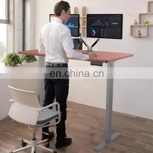 White Frame Dual Motor Ergonomic Office Standing Electric Height Adjustable Computer Desk thumbnail-3