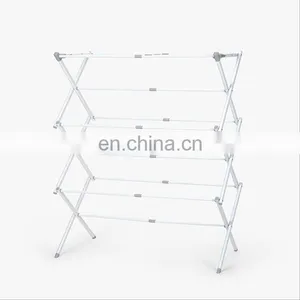 Manufacturer Supply Stainless Steel Folding Drying Rack Household Drying Articles Multifunctional Three-layer Drying Rack thumbnail-1