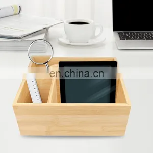Compact Bamboo Wood Tea Organizer 3 Divided Sections Attached Handle Holder for Tea Bags Coffee Packets Sugar Sweeteners thumbnail-4