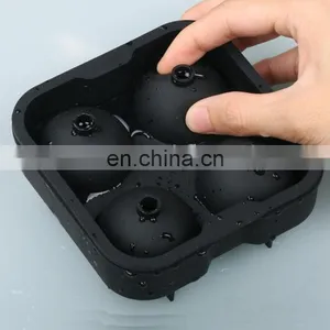 Food Grade Custom 4 Cavity Ice Ball Tray Silicone Ice Ball Mold thumbnail-5