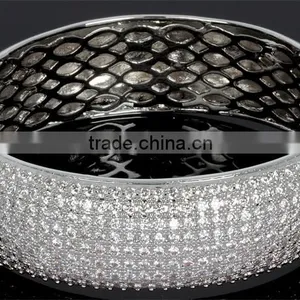 Top Seller Basic Look Micro Pave Setting Cubic Zircon Top Quality Chunky Crystal Bangle thumbnail-3