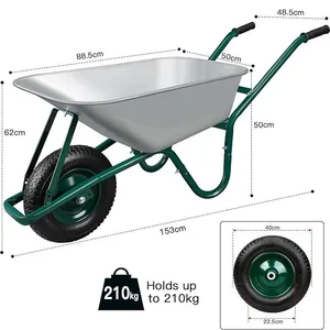 Industrial Wheelbarrow Garden Tracked Construction Heavy Duty Wheelbarrow 6 Cbf Metal Tray Air Tire thumbnail-2