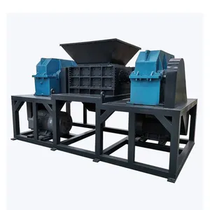 Double Shaft Shredder for Municipal Solid Waste Processing With Dust Control thumbnail-1