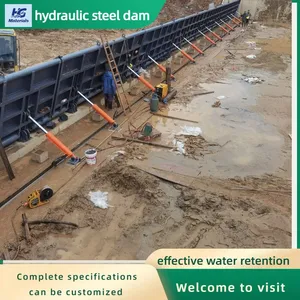 Hydraulic Flap Steel Dam, River Dam, Landscape Dam, Reservoir Hydraulic Dam, Automatic Water Level Regulation thumbnail-2