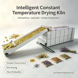 Industrial Continuous Type Chrysanthemum Dryer Osmanthus Lavender Dehydrator Herbal Drying Machine Dry Flower Production Line EPC thumbnail-1