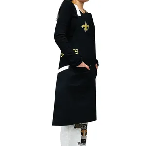 Adjustable Strap Kitchen Aprons Multi Pockets Full Length Stain Resistant Household Cooking Service Aprons thumbnail-2
