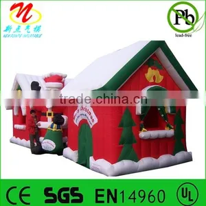 Inflatable Christmas House With Animated Santa thumbnail-1