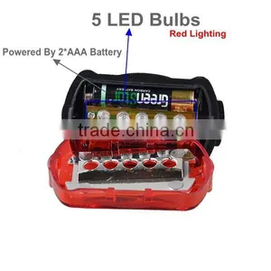 Plastic Front Bicycle Lamp 5LED 4*AAA Bicycle Lamp thumbnail-5
