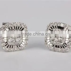 Bright Zircon Stone Silver Earring Plug Earring Tunnel thumbnail-3
