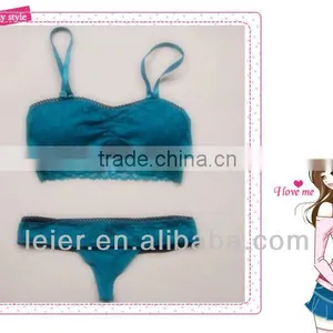Fancy Lace Strapless Bandeau Bra W/ Thong Set thumbnail-1
