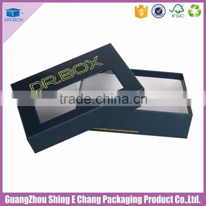 2016 Well Promotioned Glossy Clear Plastic Lamination Black Triplex Paper Gift Box thumbnail-2