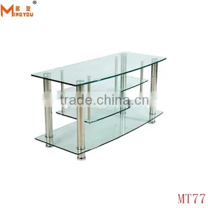 Hot Sale Design Clear Glass Floor tv Stand/tv Table thumbnail-2