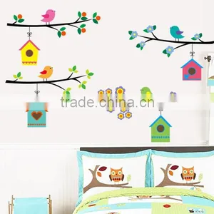 Owl Birds Branch Vinyl Kids Mural Home Decor Wall Stickers Decal Removable DIY thumbnail-1
