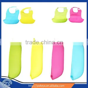 Wholesale Good Price FDA Approval Washable Silicone Best Baby Bib With Cloth Food Catcher for Infant Baby thumbnail-1