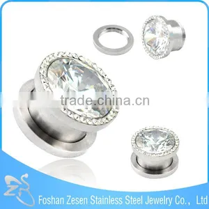 316L Big Star Zircon Body Jewelry Making Supplies Ear Plugs Tunnel thumbnail-6