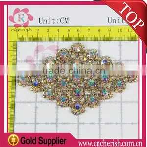 2016 Rhombus Shape AB Color Rhinestone Shoe Flower Shoe Accessories for Wowen's Sandal thumbnail-3