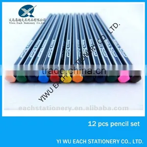 7 Inch Strip Black Wooden Pencil With Colour Tips thumbnail-1