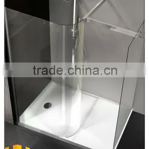 2015 Bathroom Frameles Walk-in Shower Enclosue With Curved Glass for Modern House Design thumbnail-1