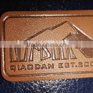 Custom Brown Garment PU Leather Label Leather Patch for Garment thumbnail-1