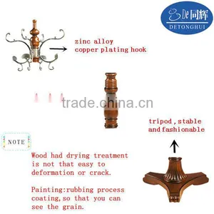 Imperial Style Rubber Wood Standing Coat Hanger S-701# thumbnail-2