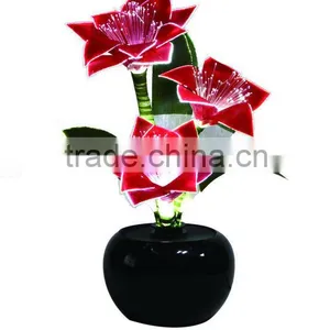 Christmas Decor LED Color Changing Fiber Optic Silk Flowers White or Red Choose Indoor Use thumbnail-1