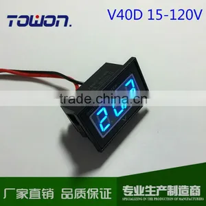 0.4" Digital Voltmeter DC 15-120V Red Blue Green Electric Motor Car Waterproof Panel Meter thumbnail-4