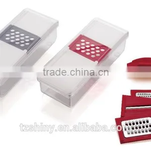 Multi-Blade Plastic Vegetable Grater With Container Kitchen Box Grater With Interchangeable Stainless Steel Blade thumbnail-2